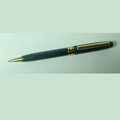 Ebony Brass Ball Point Pen - Green w/Gold Accent